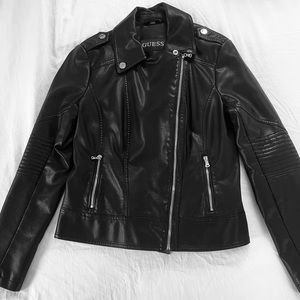 Women’s Guess Faux Leather Motorcycle Jacket | Size M | Black | Worn only once